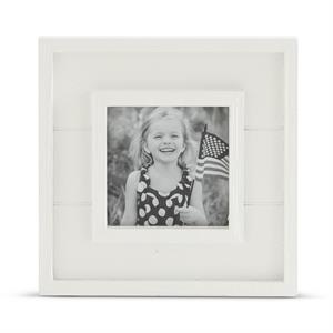 7.5 Inch White Wood Square Photo Frame