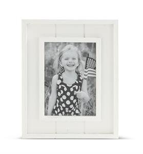 9.5 Inch White Wood Rectangular Photo Frame