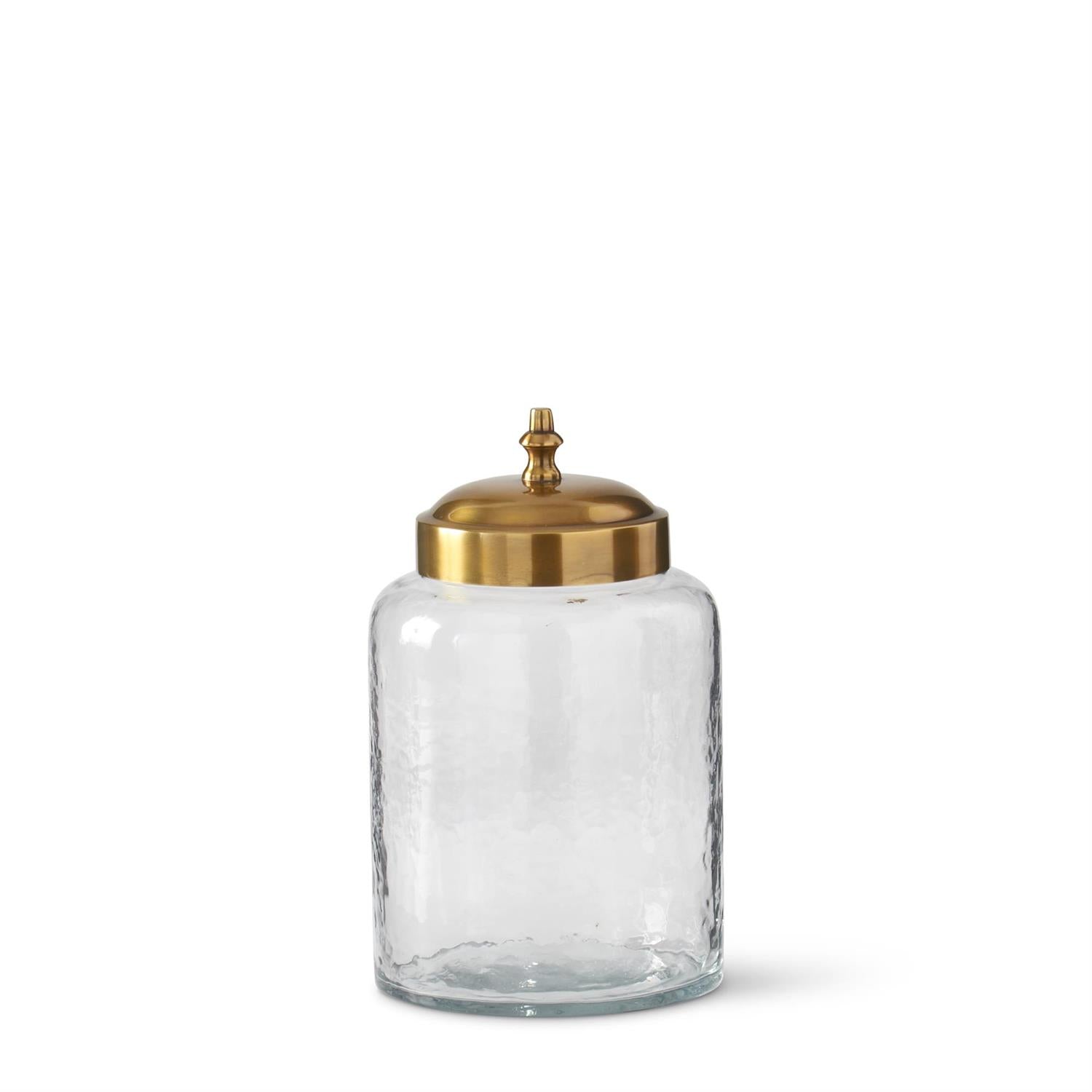 8.5 Inch Hammered Glass Container