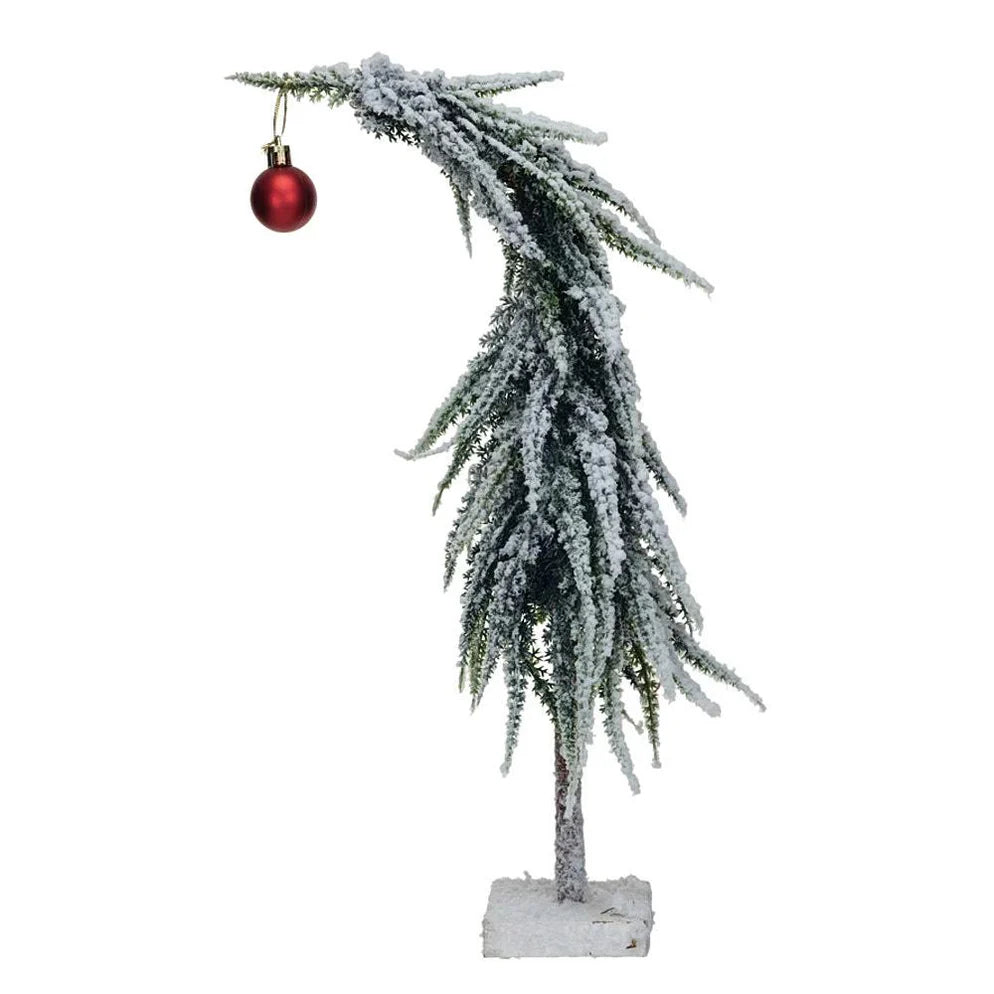 Faux Evergreen Tree with Red Ball