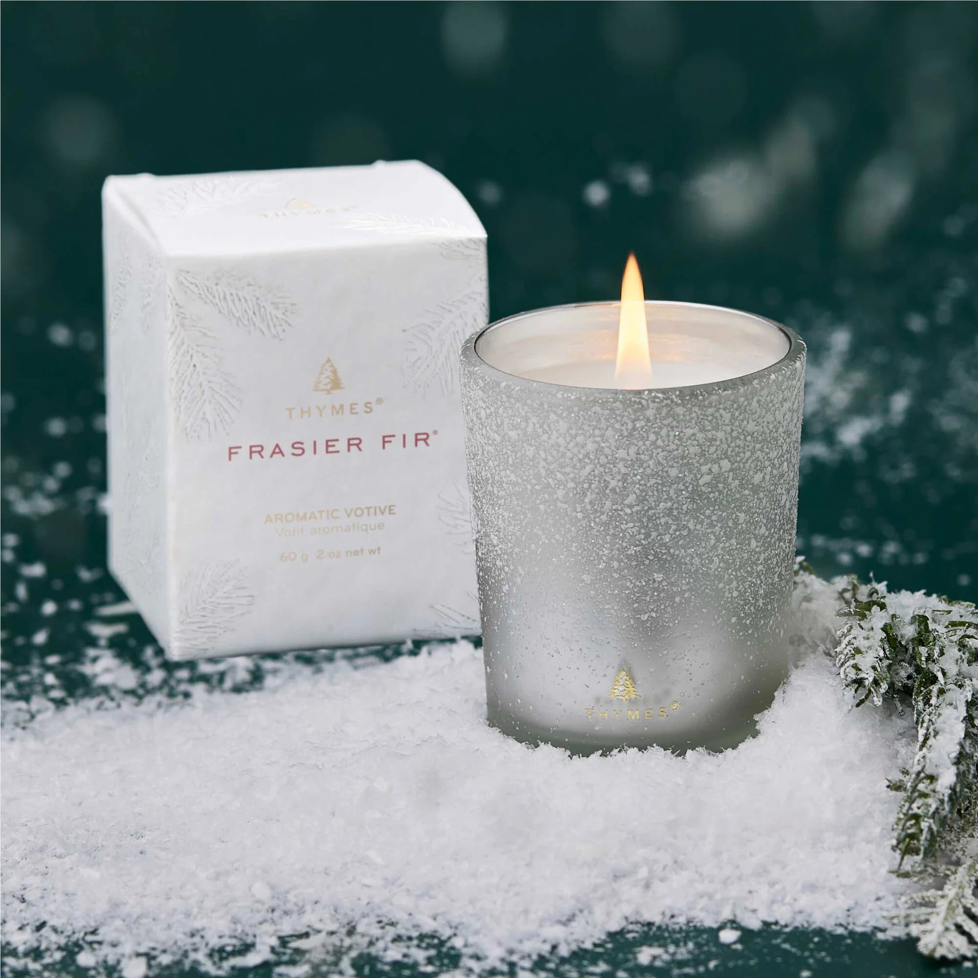 Frasier Fir Flocked Collection Votive Candle