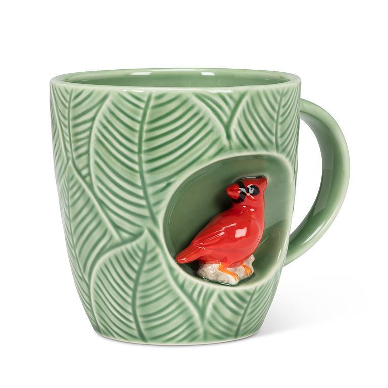 Leaf Mug with Cardinal