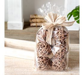 6 Piece Wood Balls in Gift Bag