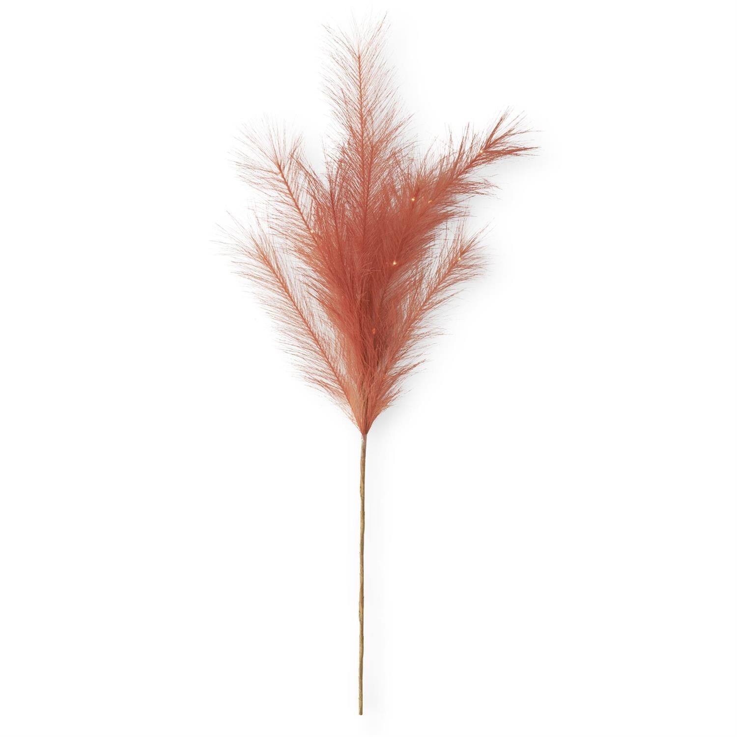 35 Inch LED Orange Pampas Grass Stem with Timer