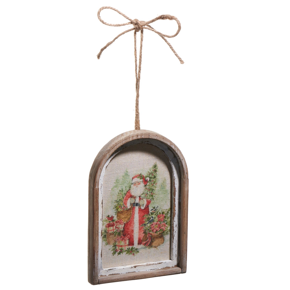 7.5" Watercolor Holiday Santa Framed Ornament
