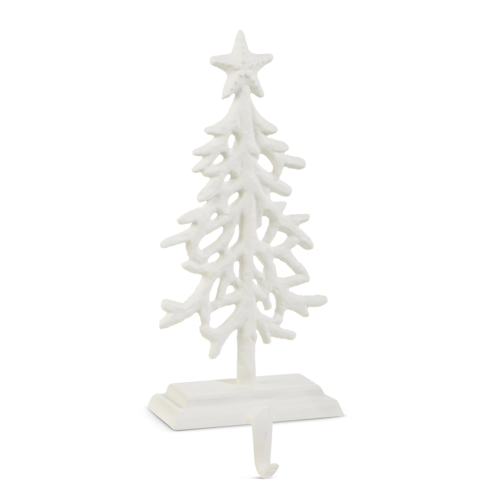 12" White Coral Tree Stocking Holder