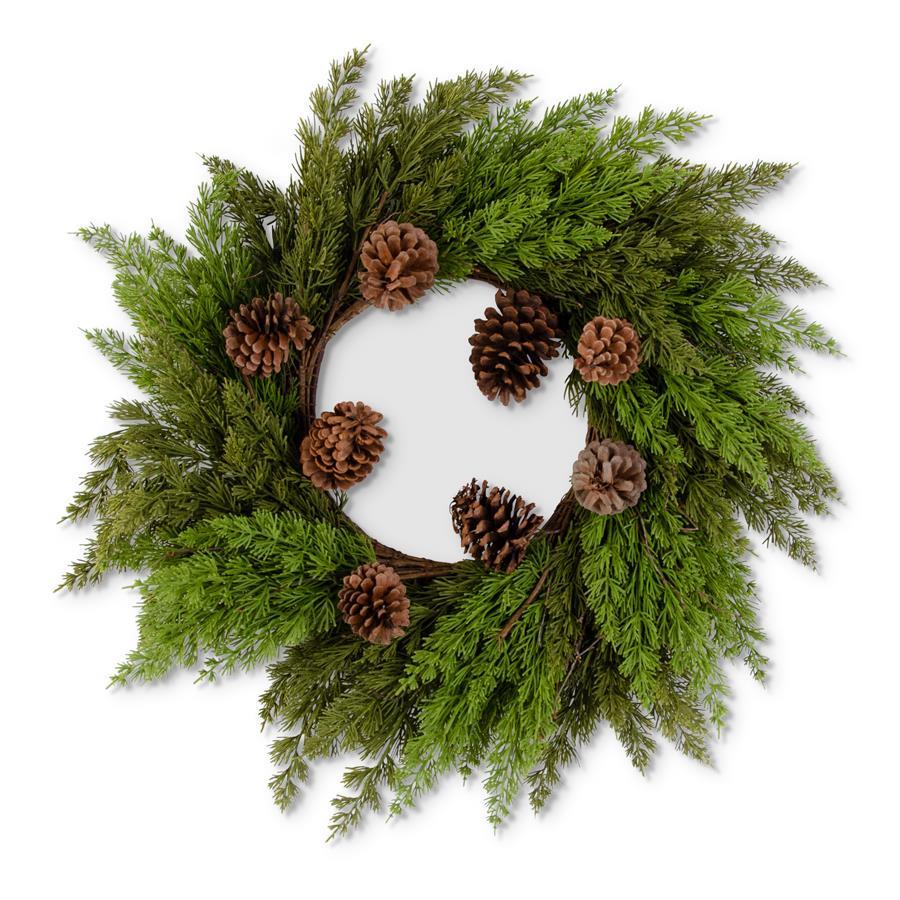 26 Inch Real Touch Cedar Pine Wreath