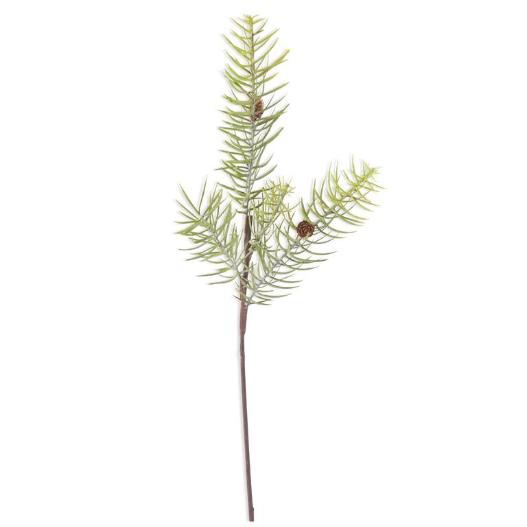 28 Inch Powdered Long Pine Stem with Mini Pinecones