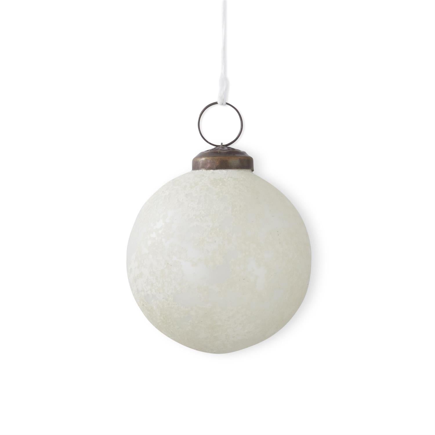 3 Inch Iridescent Glass Ornament with Speckled White