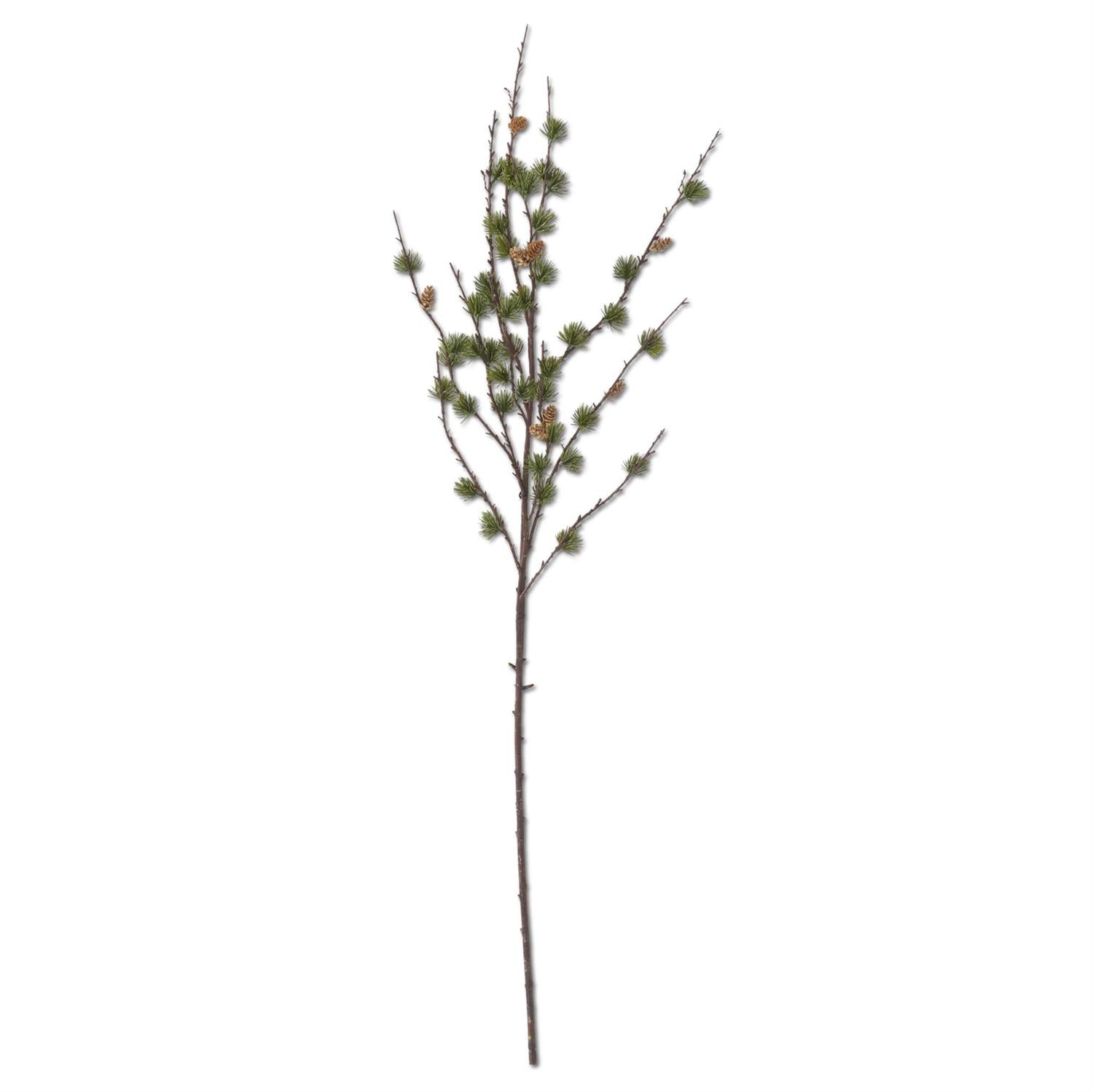 48 Inch Green Pine Stem with Mini Pinecones
