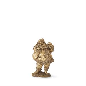 11.5 Inch Antique Gold Resin Santa Holding Bell