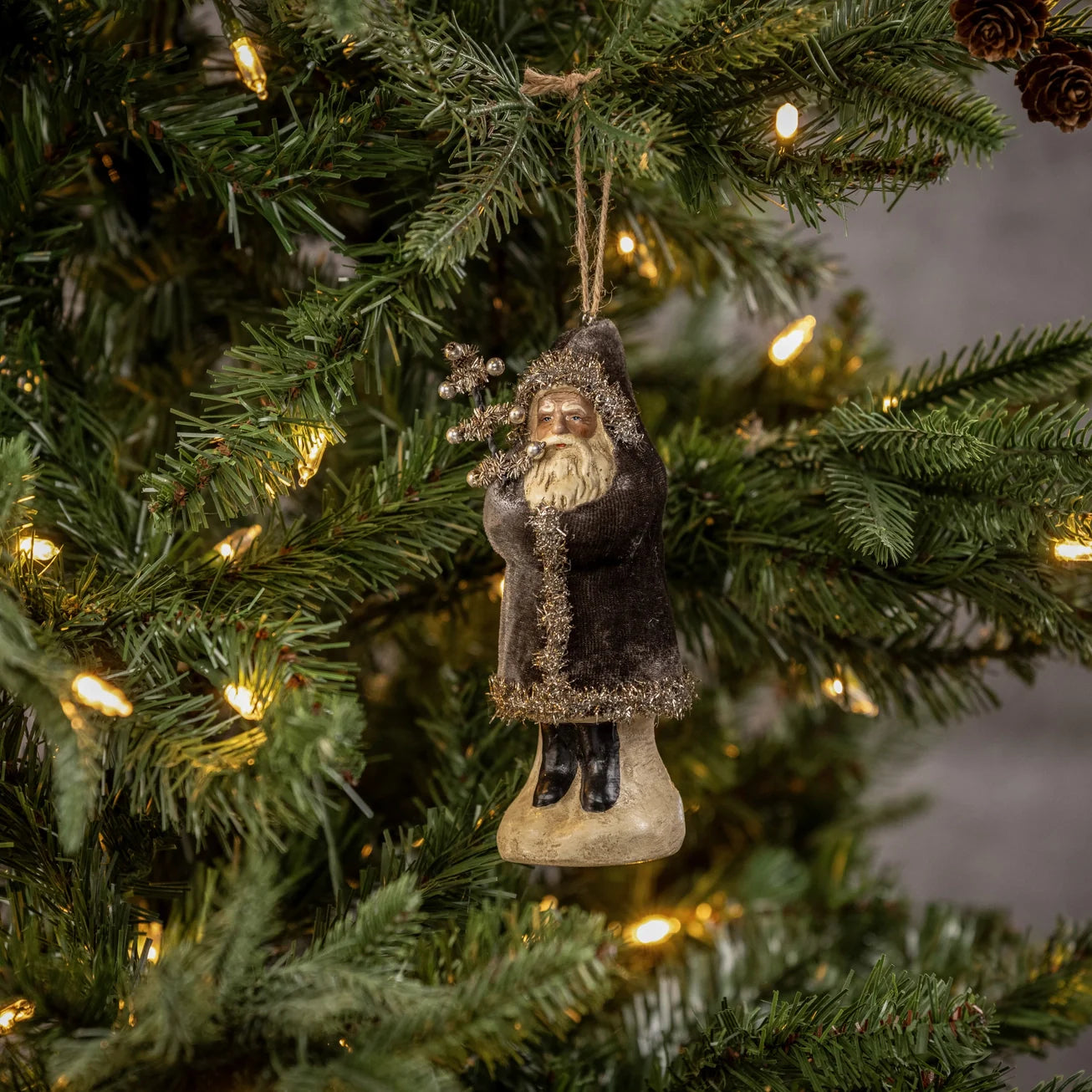 Charcoal Velvet Belsnickle Ornament