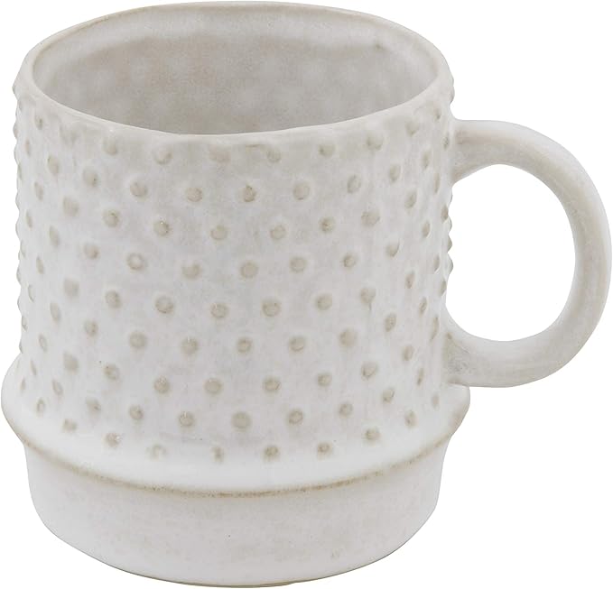 Stoneware Mug with Hobnail Pattern