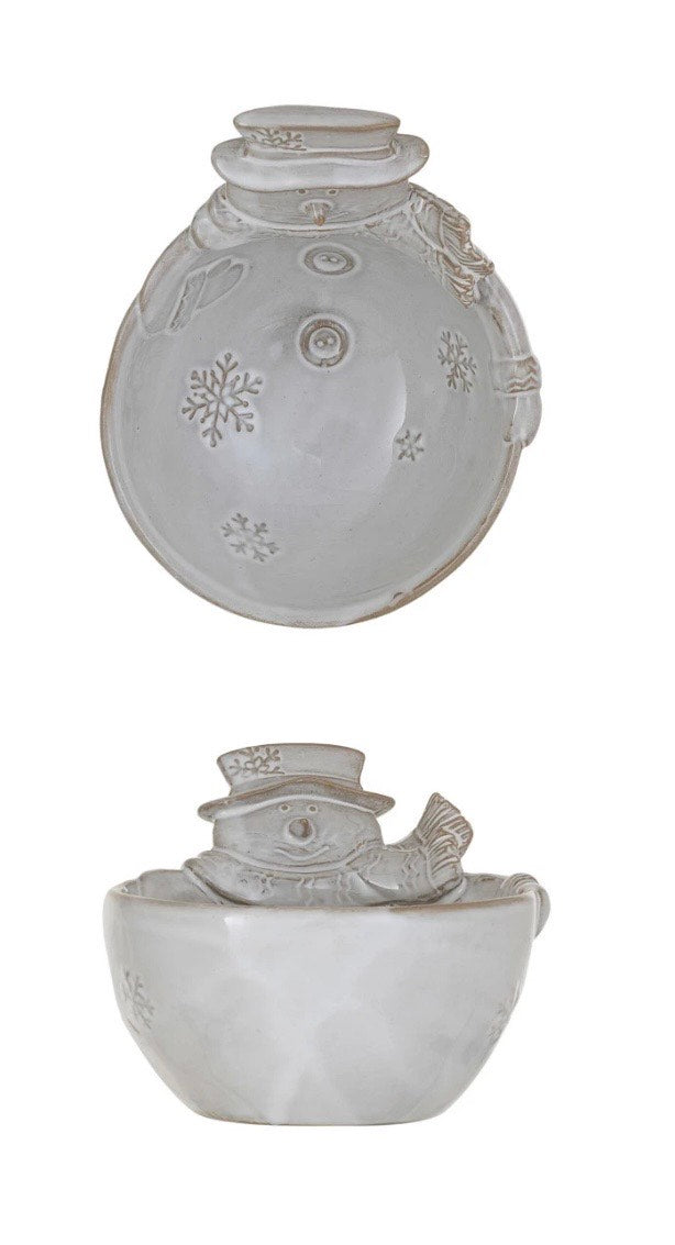 Stoneware Snowman Shaped Bowl