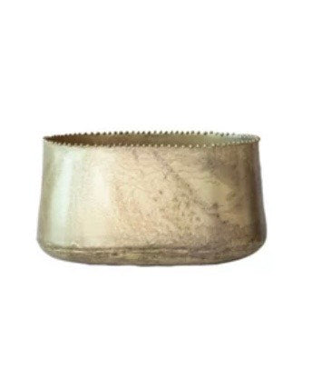 Small Metal Planters with Beaded Edge-Antique Brass Finish