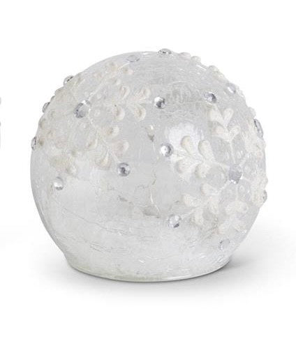 Small Clear Glass Snowflake Tabletop Glass Orb