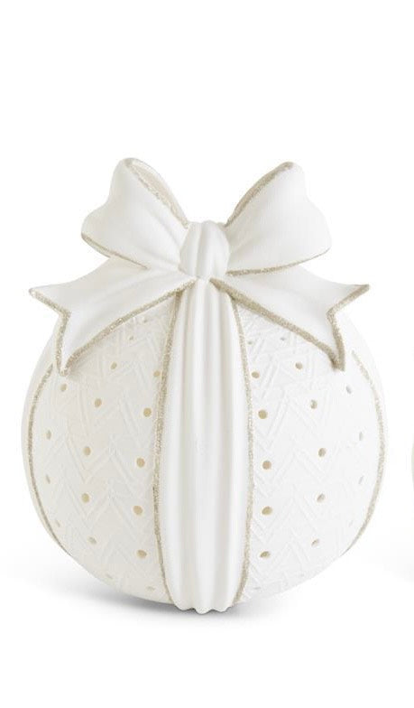 8.25 Inch White Porcelain LED Tabletop Ornament