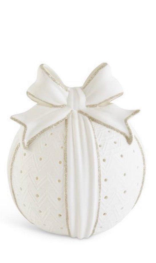 10 Inch White Porcelain LED Tabletop Ornament