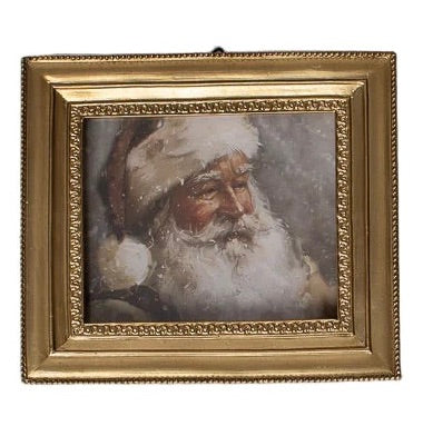 6" Santa Gilded Christmas Framed Art