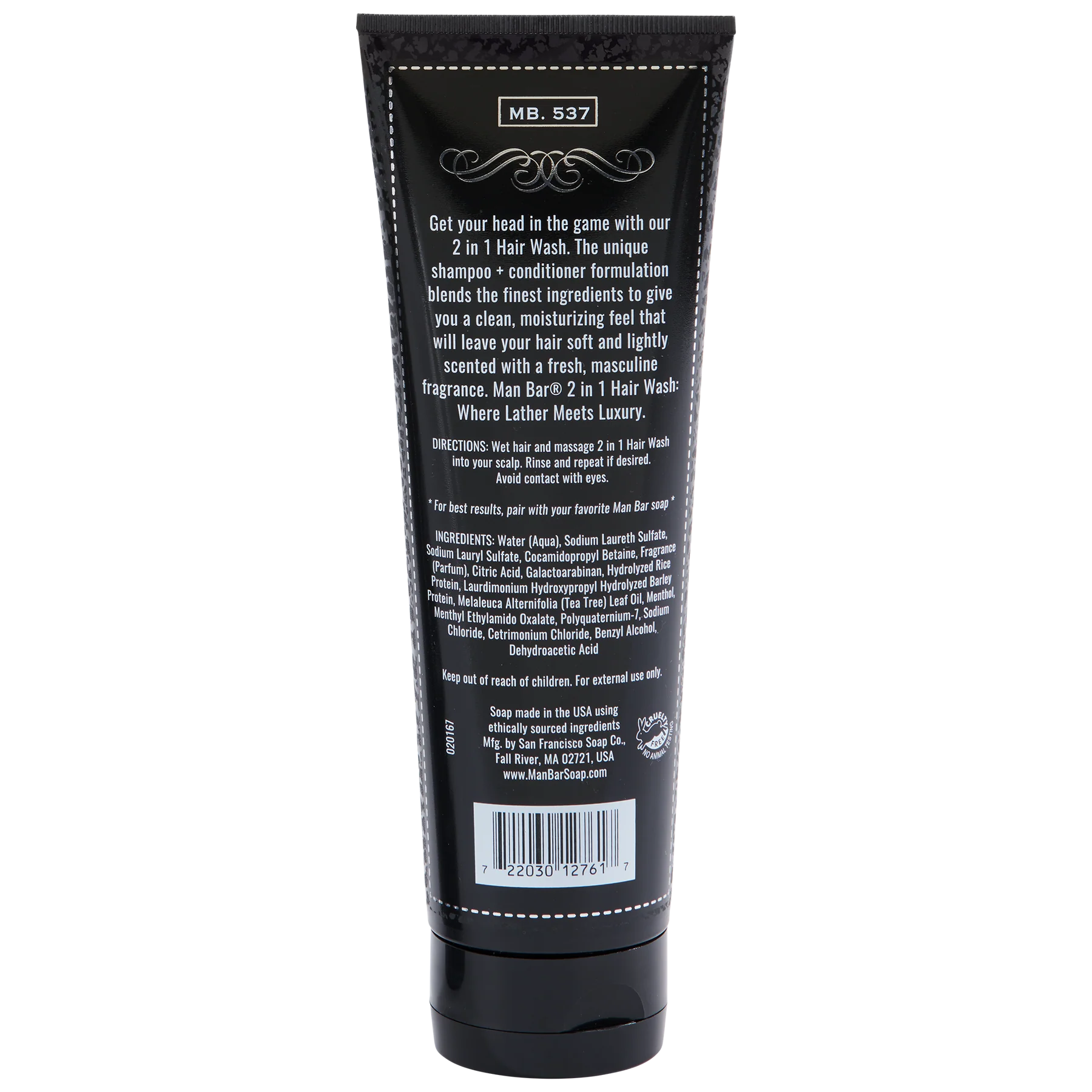 Man Bar 2 in 1 Hair Wash Midnight Amber