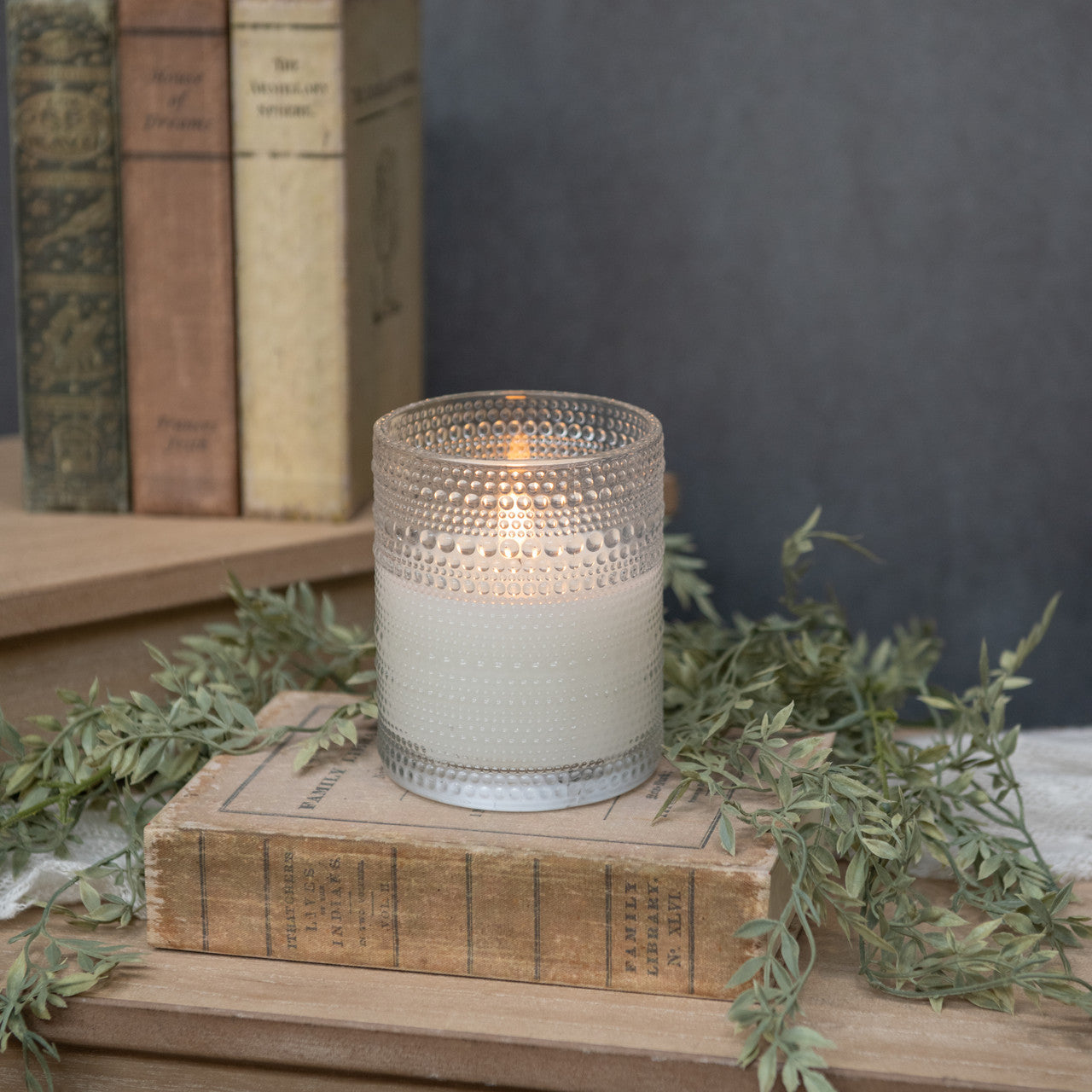 4 Inch Dotted Glass 3D Flame Candle
