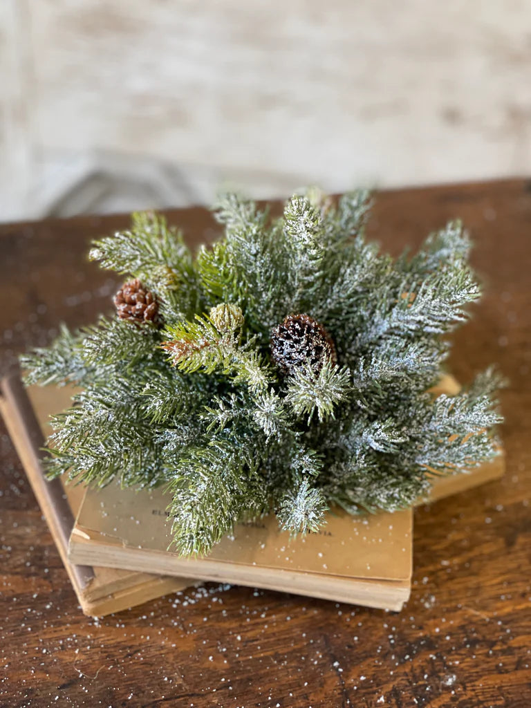 Frosted White Spruce Half Sphere
