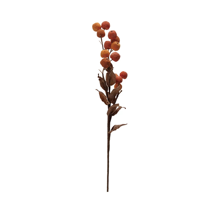 Faux Orange Branch- Orange & Cream Color