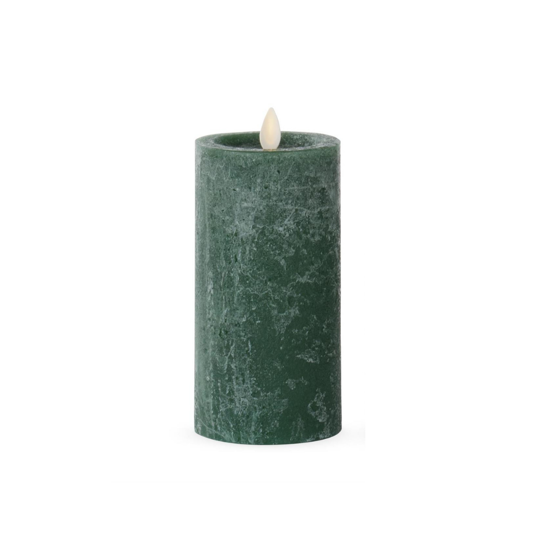 Large Dark Green Wax Luminara Indoor Pillar Candle