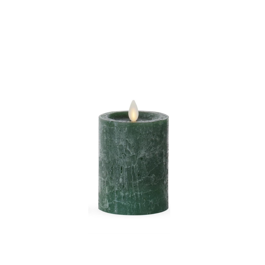 Small Dark Green Wax Luminara Indoor Pillar Candle