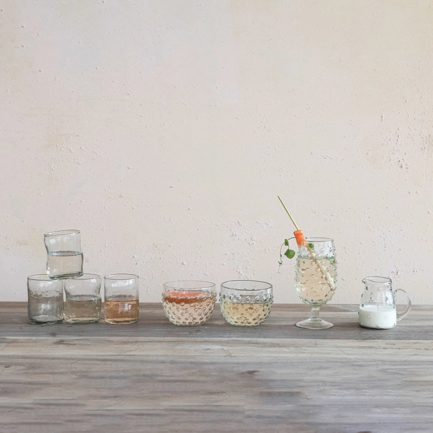 8 oz. Recycled Glass Hobnail Creamer