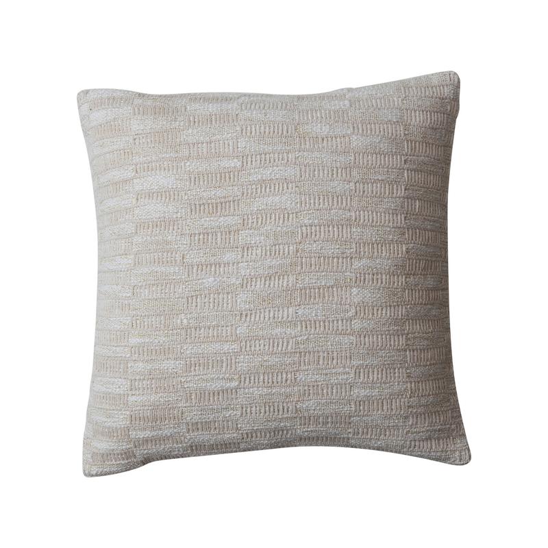 20 Inch Square Woven Cotton Blend Pillow