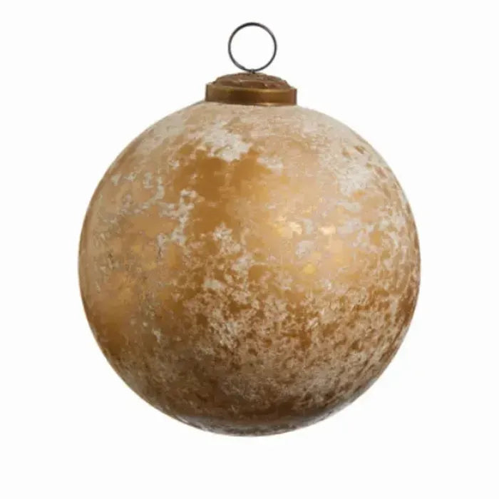 Distressed Gold Ball Ornament
