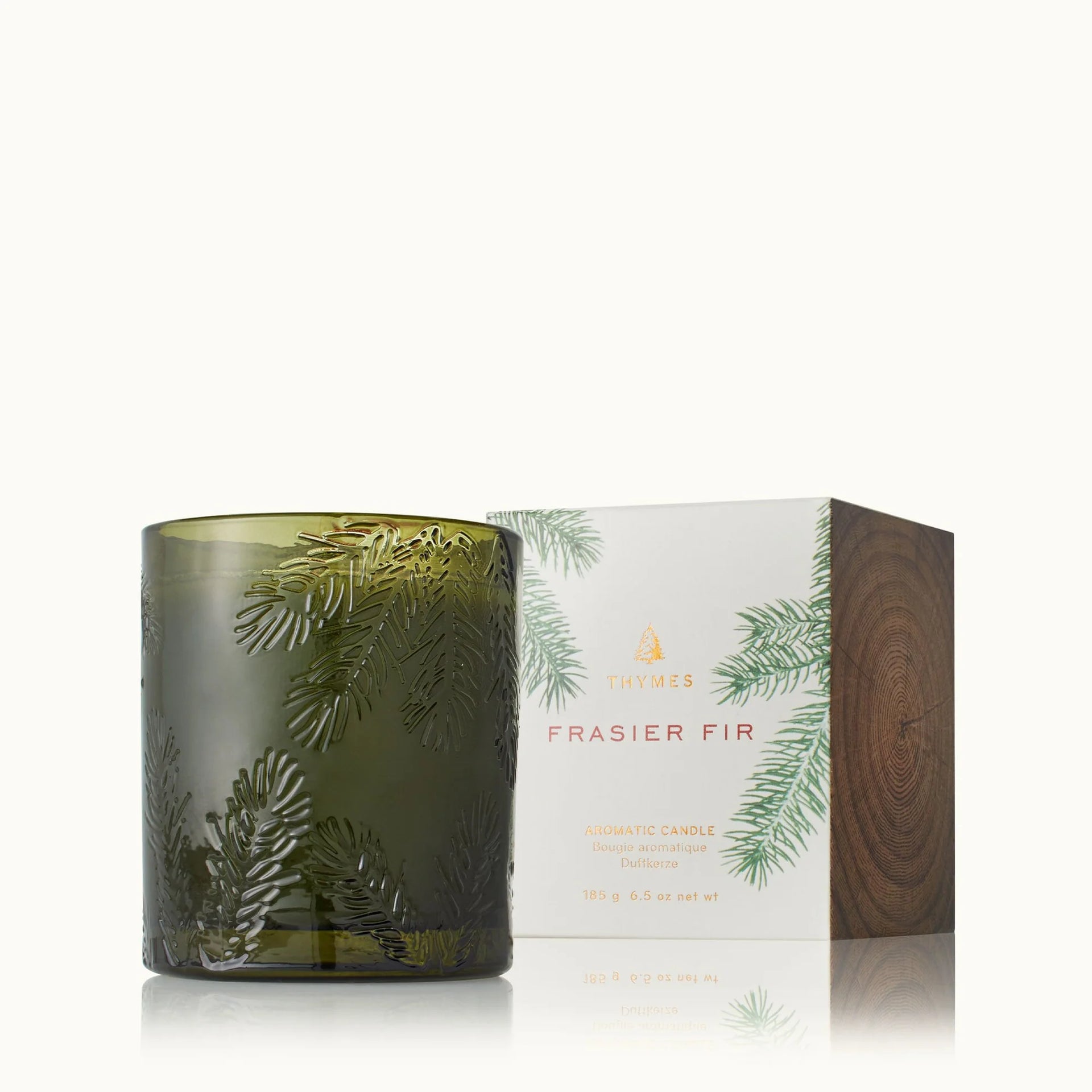 Frasier Fir Poured Candle- Molded Green Glass
