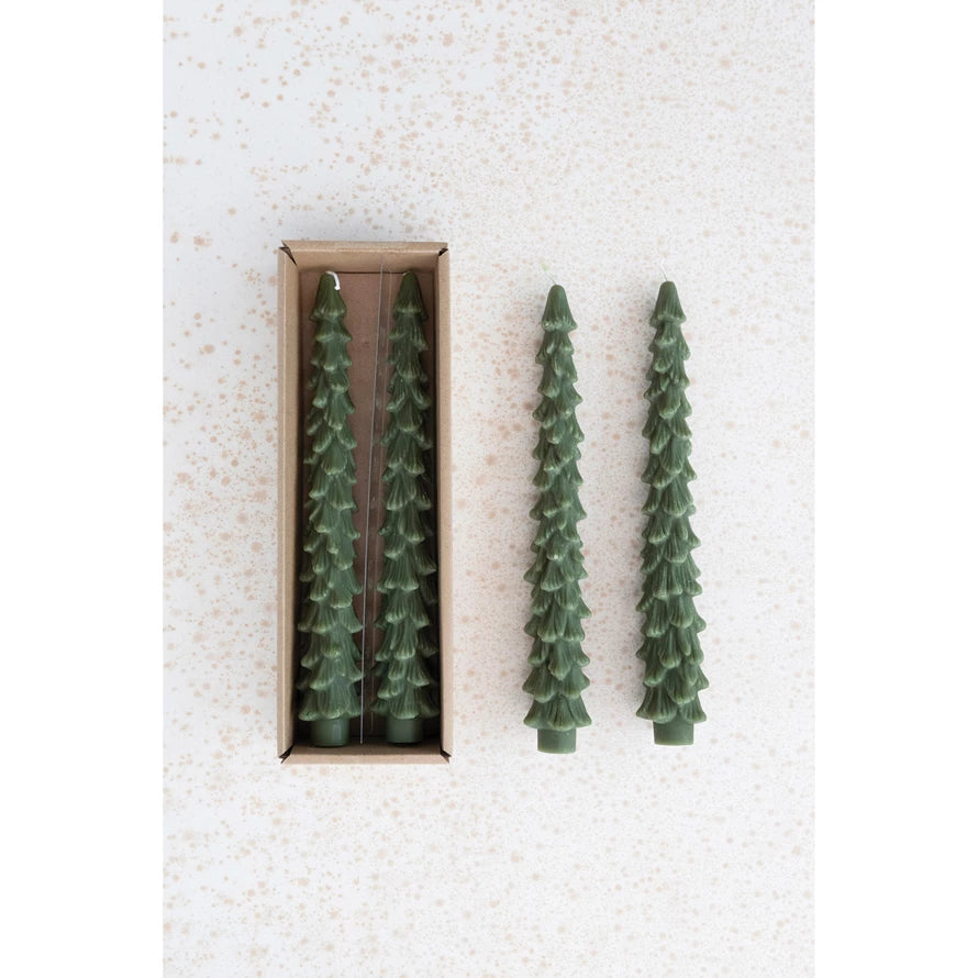 10 Inch Unscented Tree Shaped Taper Candles
