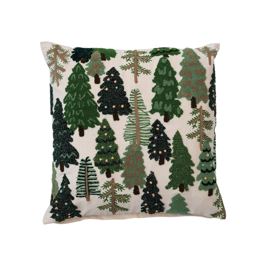 Pillow with Trees & French Knots