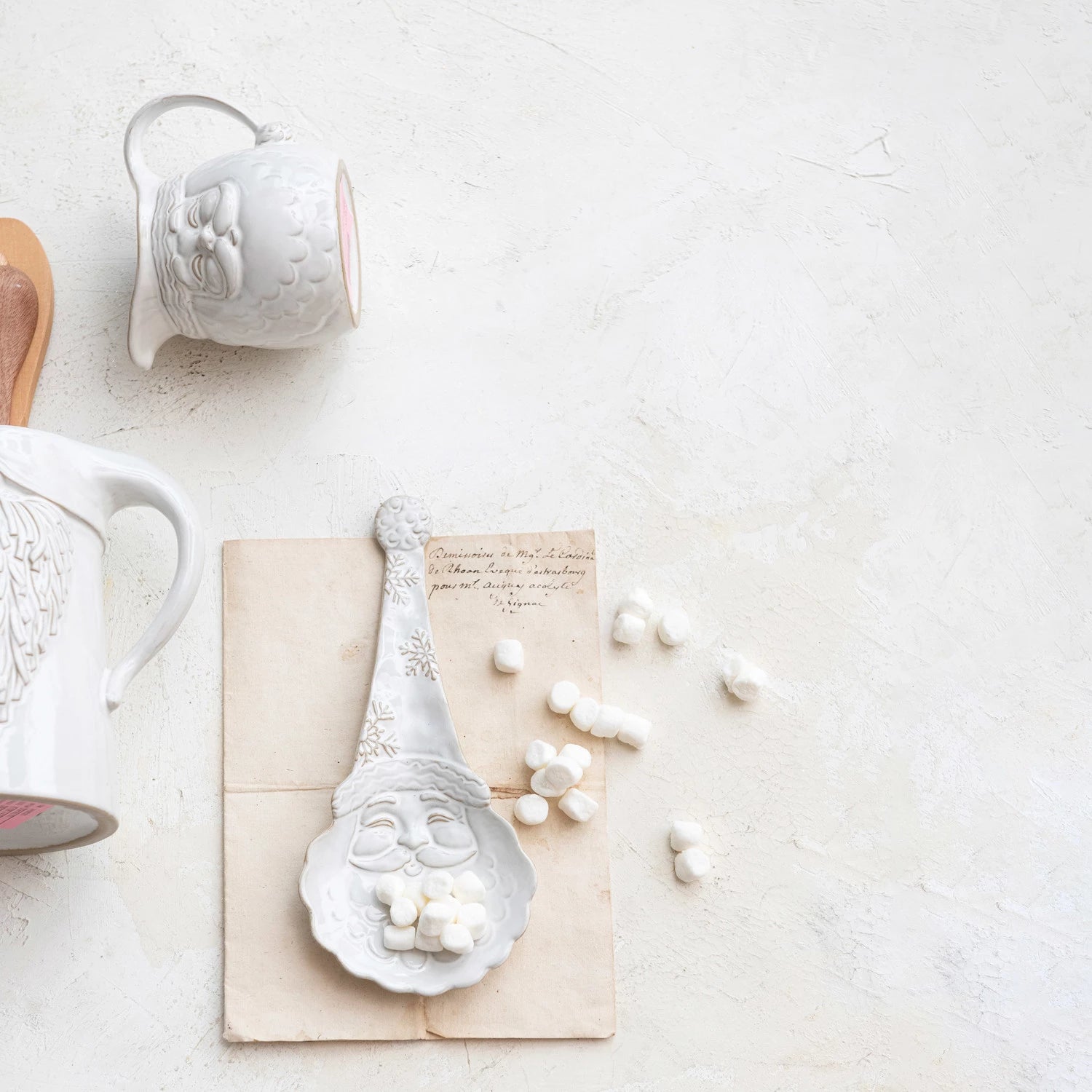 Stoneware Santa Shaped Spoon Rest