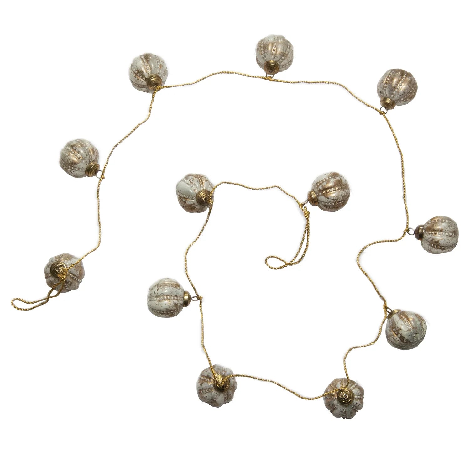 Embossed Recycled Glass Ball Ornament Garland