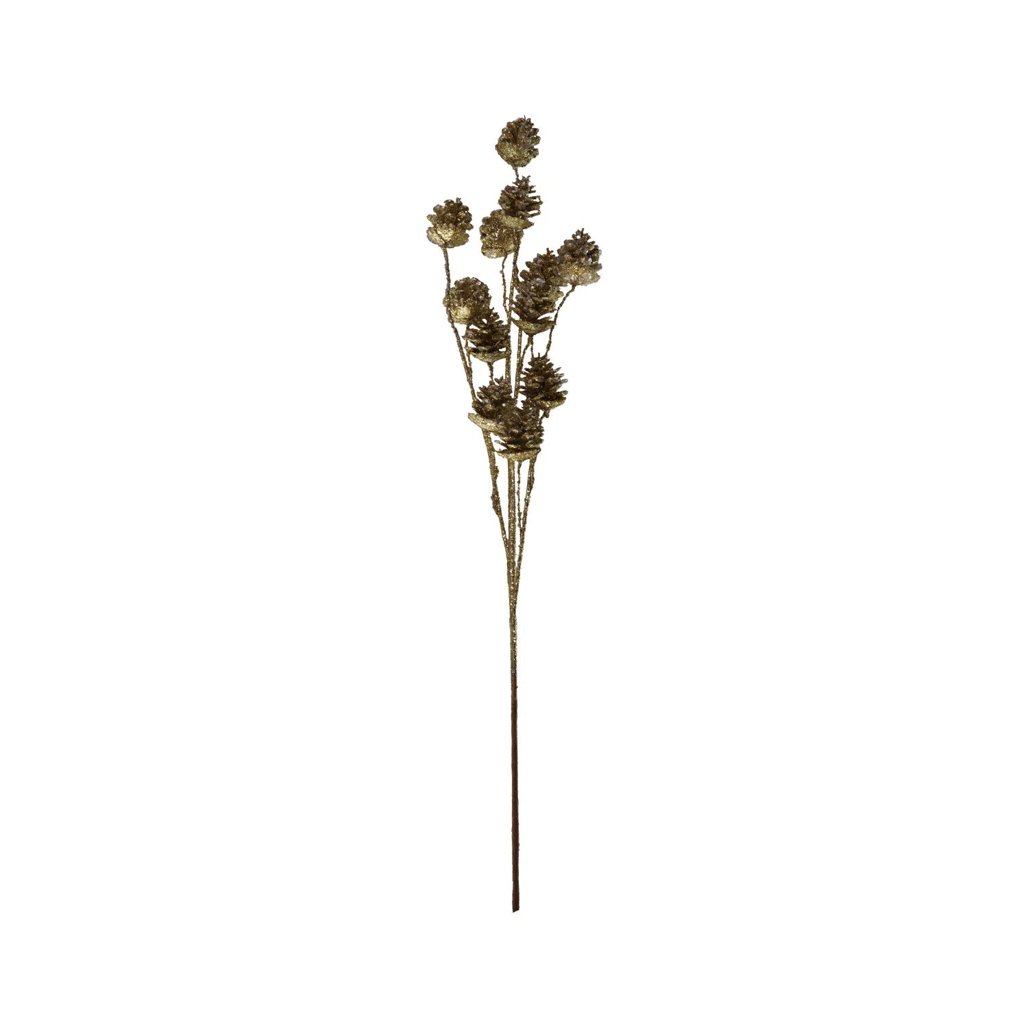 Pinecone Stem with Gold Glitter