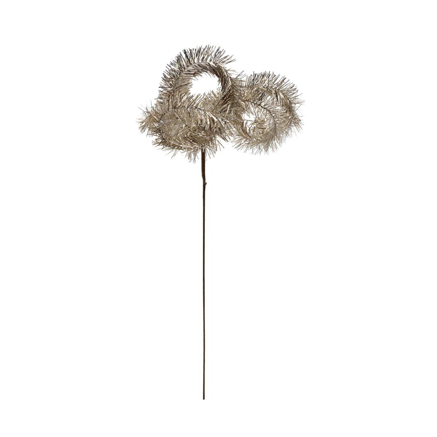 20"H Silver Tinsel Stem