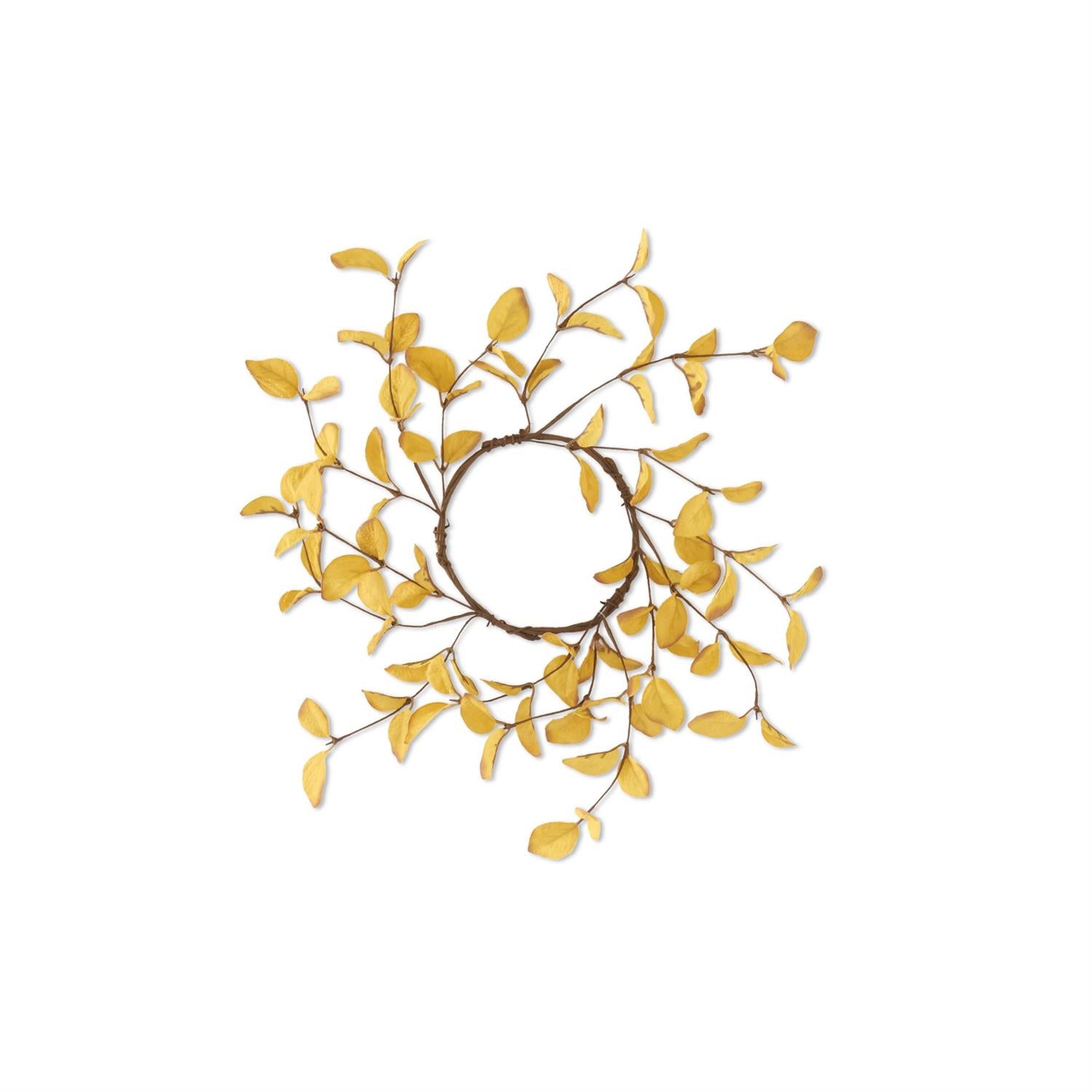 10 Inch Light Yellow Eucalyptus Candle Ring