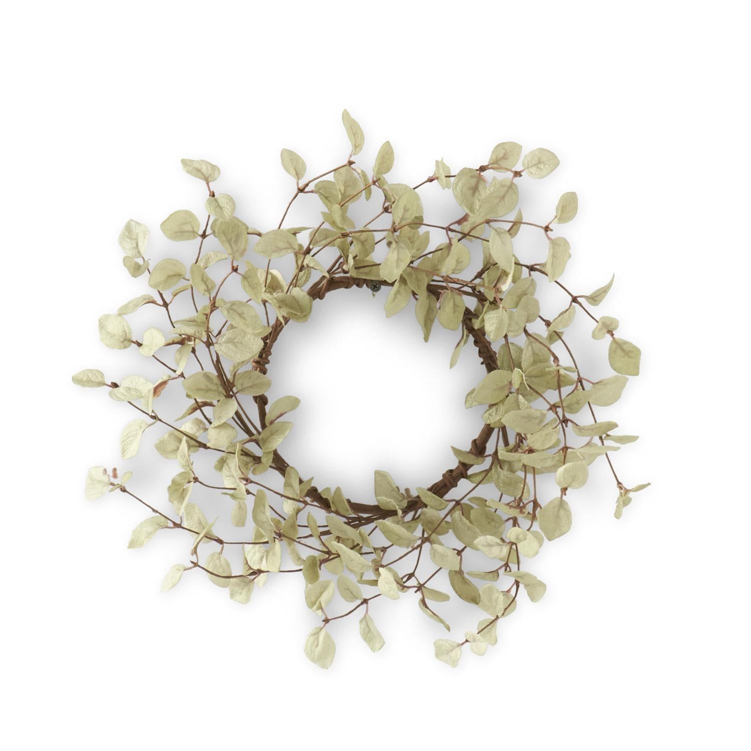 14 Inch Light Green Eucalyptus Candle Ring/Wreath