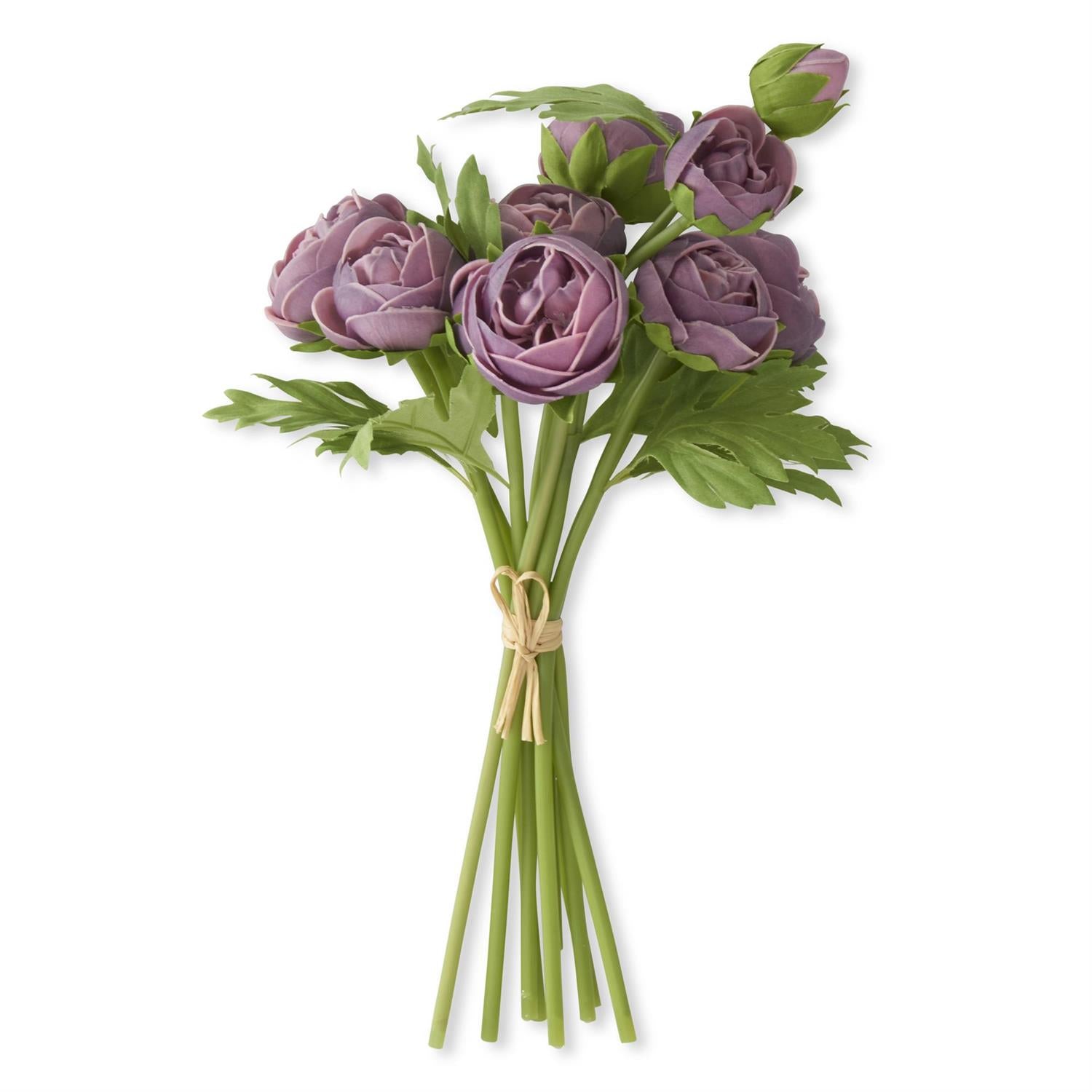 15 Inch Purple Real Touch Ranunculus Bundle (10 Stems)