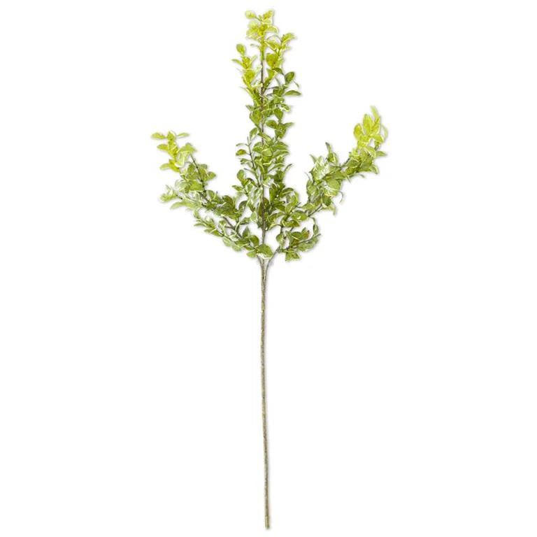 Green with Cream Mini Leaves Spray 27 in.