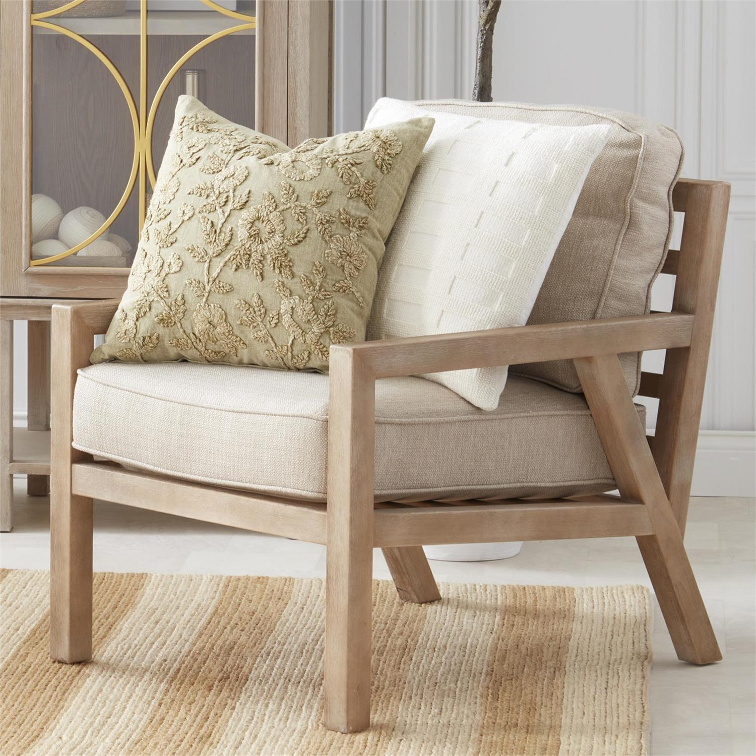 Cotton Stone Washed Sage Green Floral Pillow