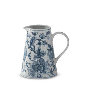 7.25 Inch Navy Blue/White Porcelain Chinoiserie Pitcher