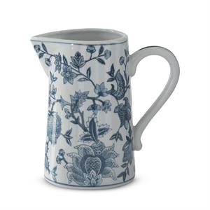 9 Inch Navy Blue/White Porcelain Chinoiserie Pitcher