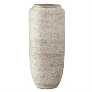 20.5 Inch Cream/Taupe Textured Ceramic Vase