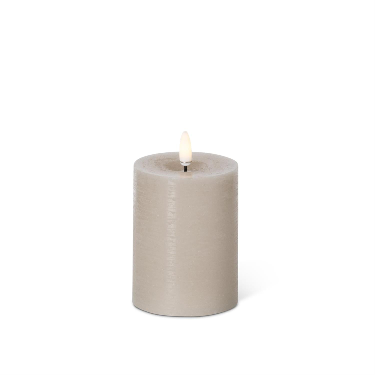 4x3 Inch Taupe ON/OFF Touch LED Pillar Candle with Timer