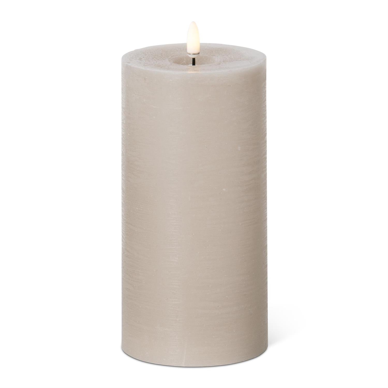 8x4 Inch Taupe ON/OFF Touch LED Pillar Candle with Timer