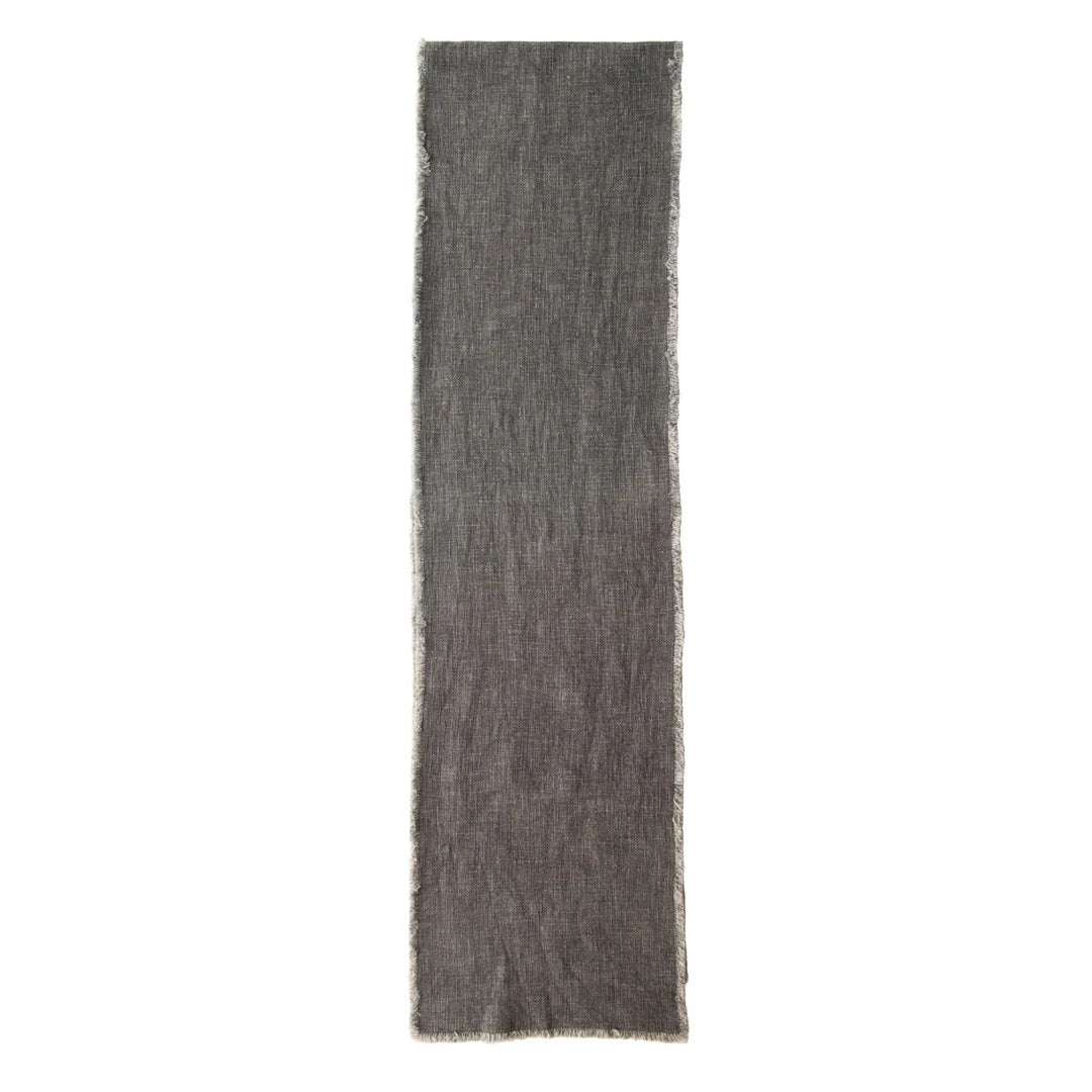 Grey Linen Blend Table Runner